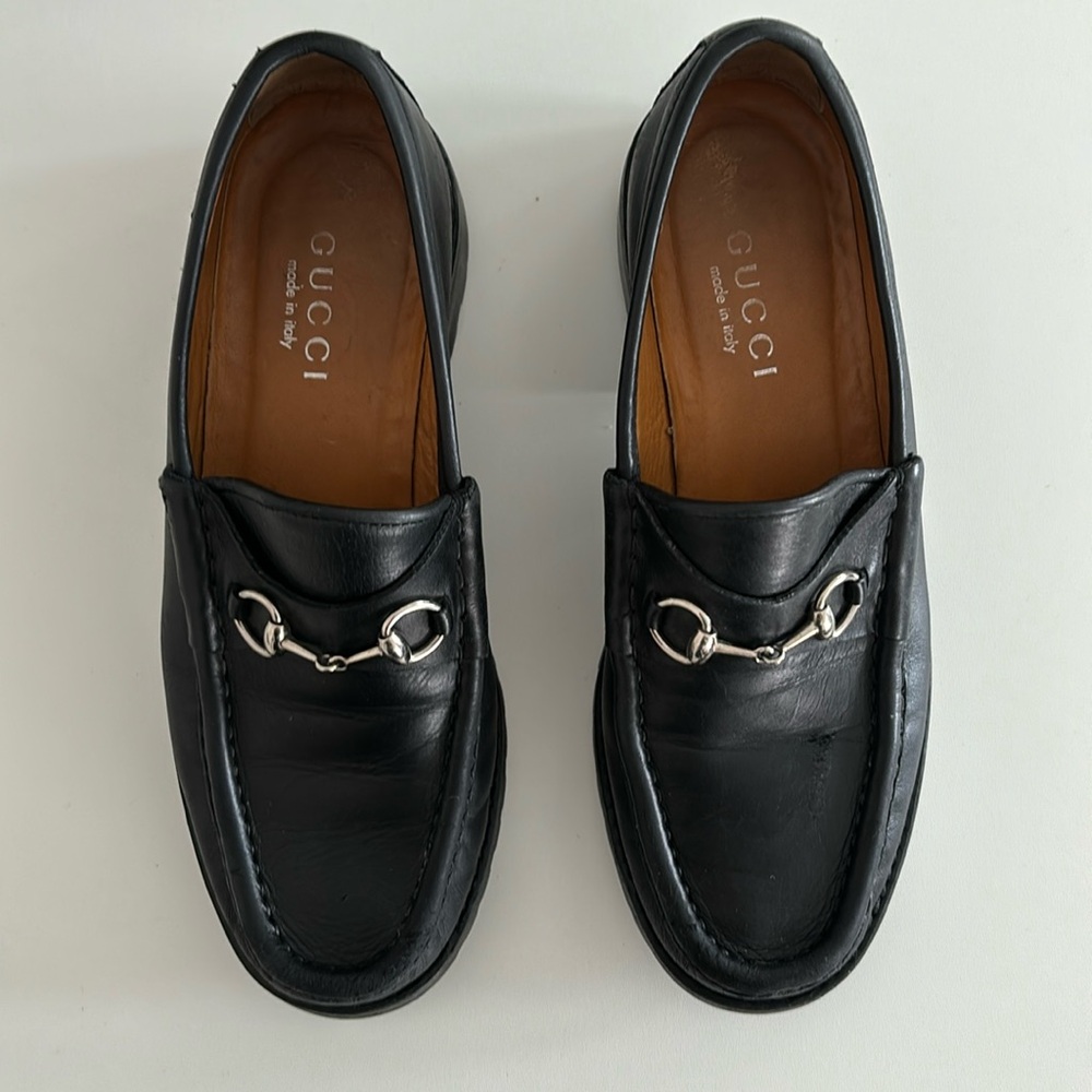Vintage Gucci Black Horsebit Loafers size 8 Womens